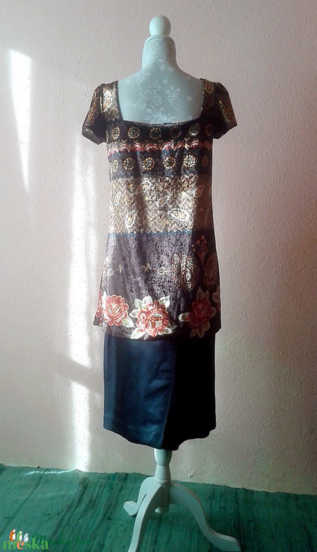 Bársonyos-rózsás tunika - ruha & divat - női ruha - tunika - Meska.hu