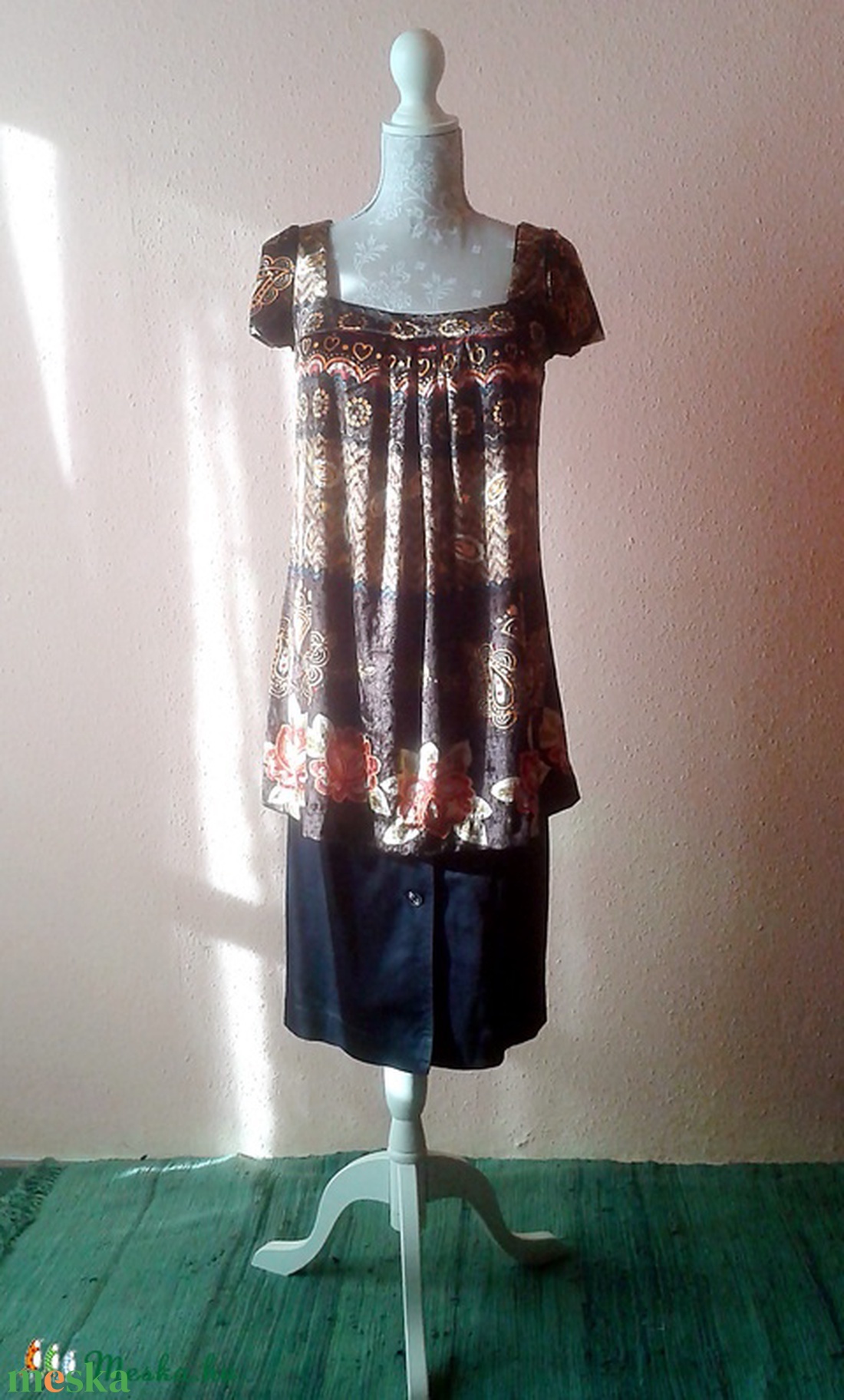 Bársonyos-rózsás tunika - ruha & divat - női ruha - tunika - Meska.hu