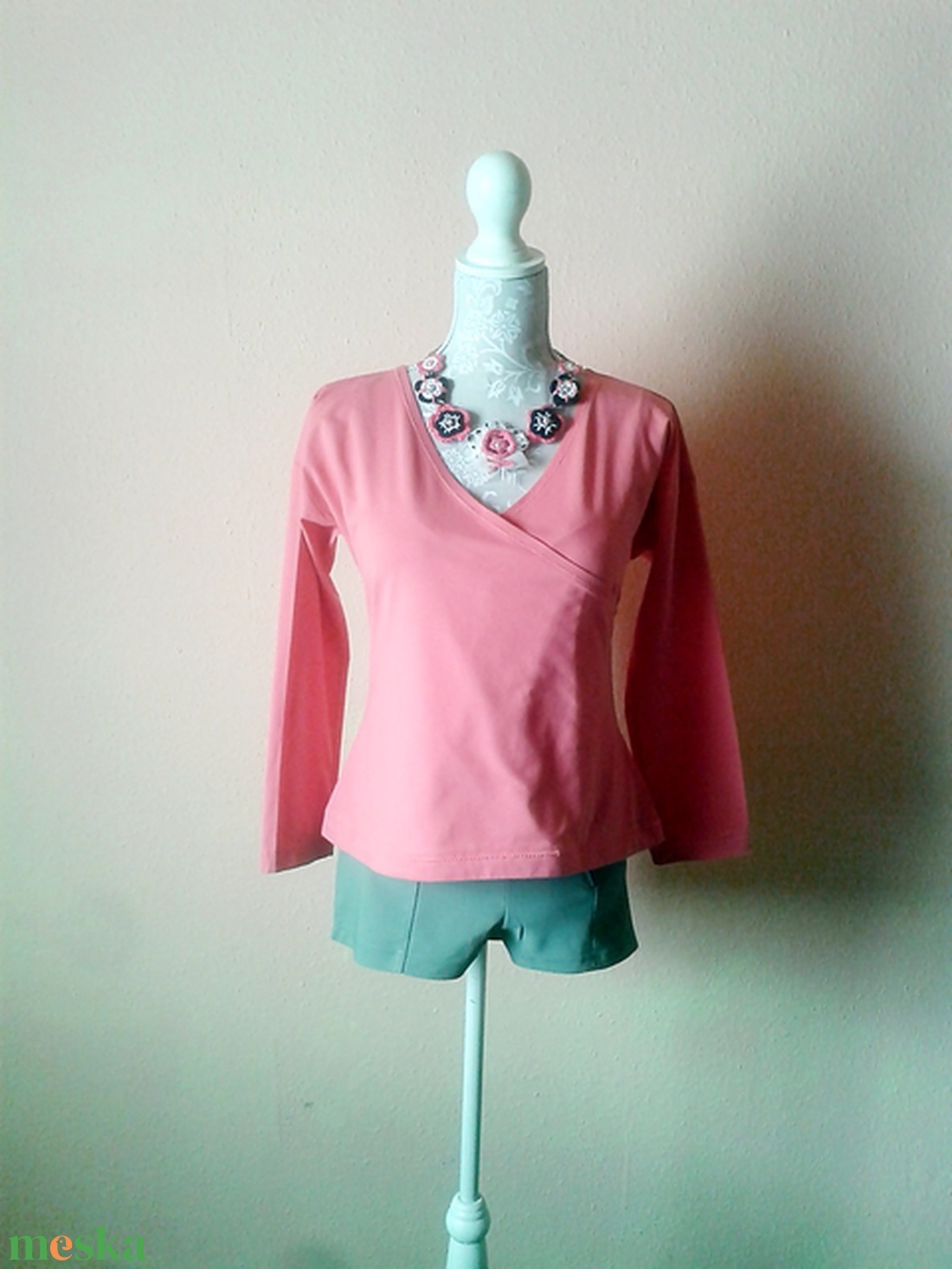 Átlapolós pink felső -  - Meska.hu