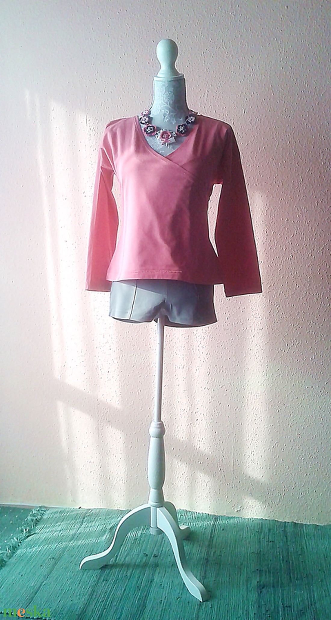 Átlapolós pink felső -  - Meska.hu