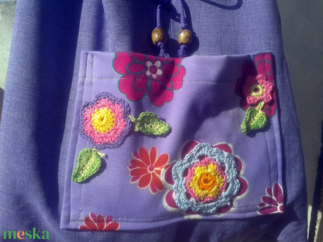 Copf táska  2in1  Nyaralós mintás és levendulalila - táska & tok - kézitáska & válltáska - válltáska - Meska.hu