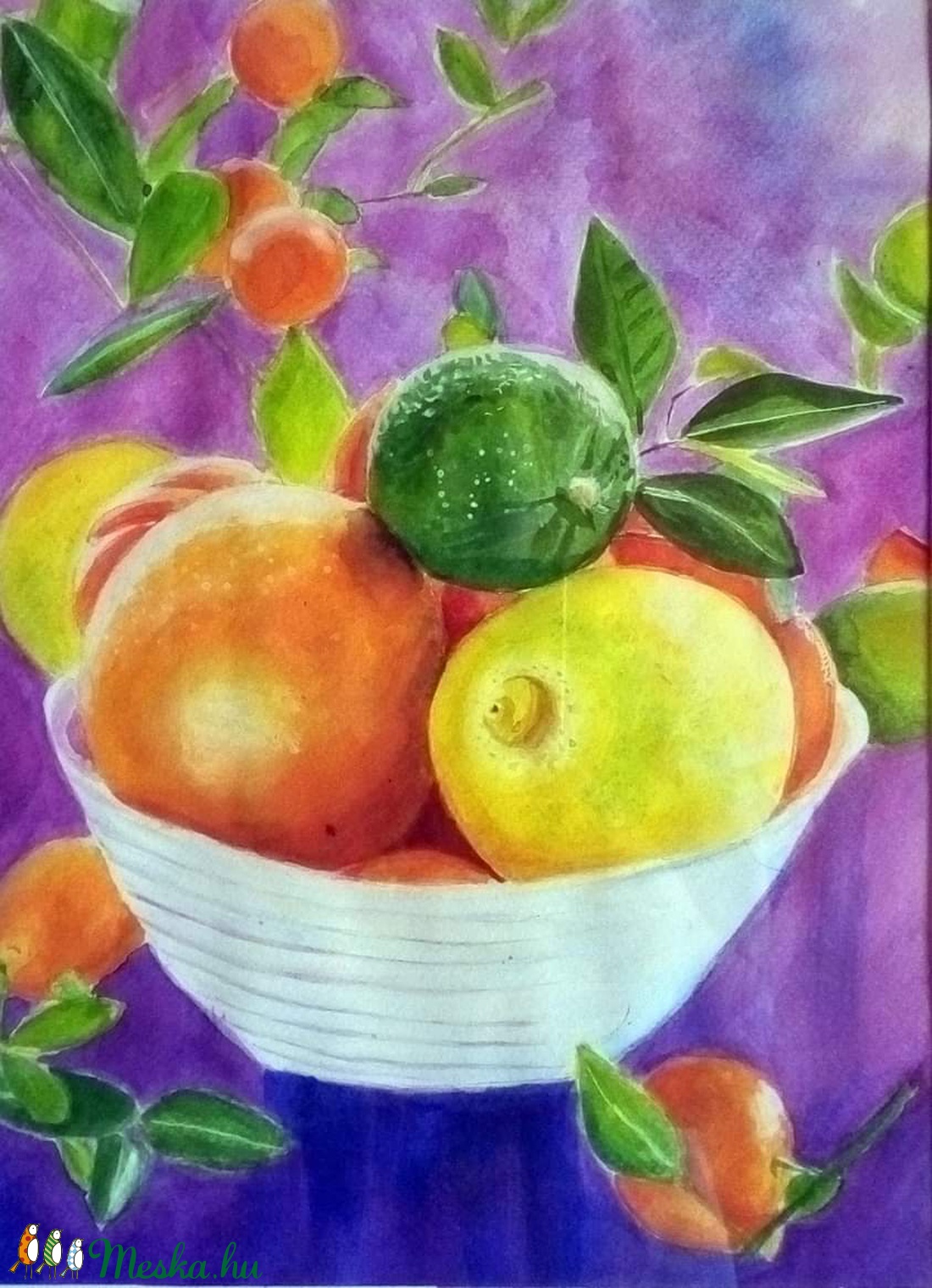 Citrusok - eredeti akvarell festmény - művészet - festmény - akvarell - Meska.hu