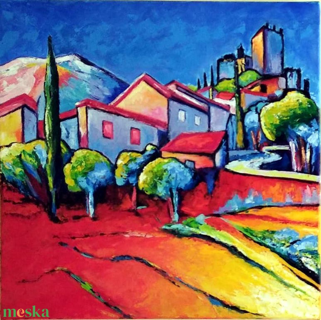 Színes toszkána, 58x58 cm-es olajfestmény - művészet - festmény - olajfestmény - Meska.hu Színes toszkána, 58x58 cm-es olajfestmény - művészet - festmény - olajfestmény - Meska.hu