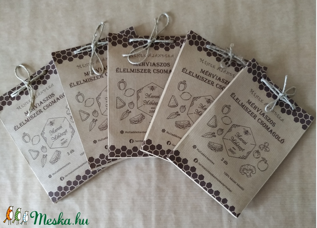 Méhviaszos élelmiszercsomagoló kendő -  - Meska.hu