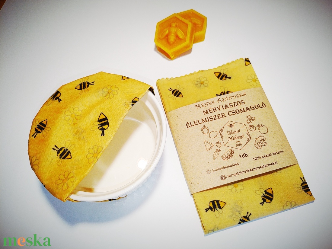 Méhviasz élelmiszer csomagoló kendő 30x30cm - otthon & életmód - konyhafelszerelés, tálalás - konyhai tárolás - kenyértartó - Meska.hu