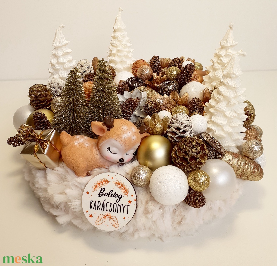 Adventi koszorú kedves őzikével - karácsony - adventi díszek - adventi koszorú - Meska.hu Adventi koszorú kedves őzikével - karácsony - adventi díszek - adventi koszorú - Meska.hu