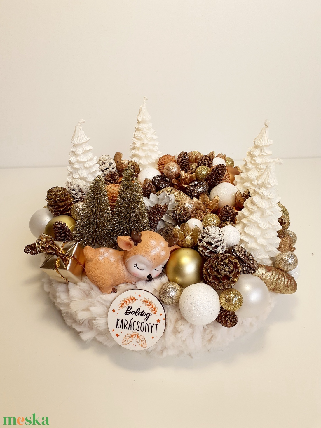 Adventi koszorú kedves őzikével - karácsony - adventi díszek - adventi koszorú - Meska.hu Adventi koszorú kedves őzikével - karácsony - adventi díszek - adventi koszorú - Meska.hu
