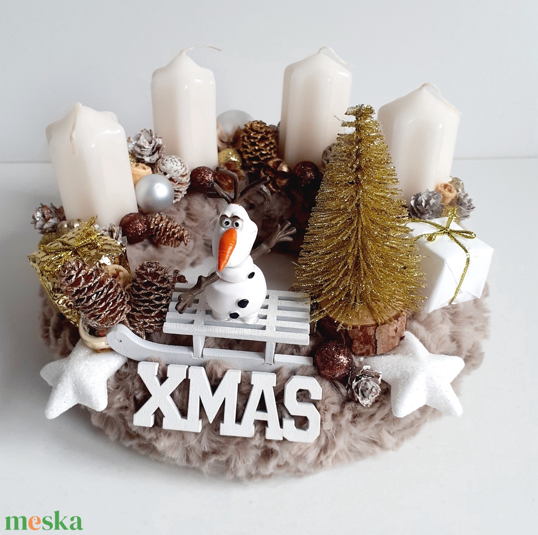 Adventi koszorú /Disney Olaf - karácsony - adventi díszek - adventi asztaldísz - Meska.hu Adventi koszorú /Disney Olaf - karácsony - adventi díszek - adventi asztaldísz - Meska.hu