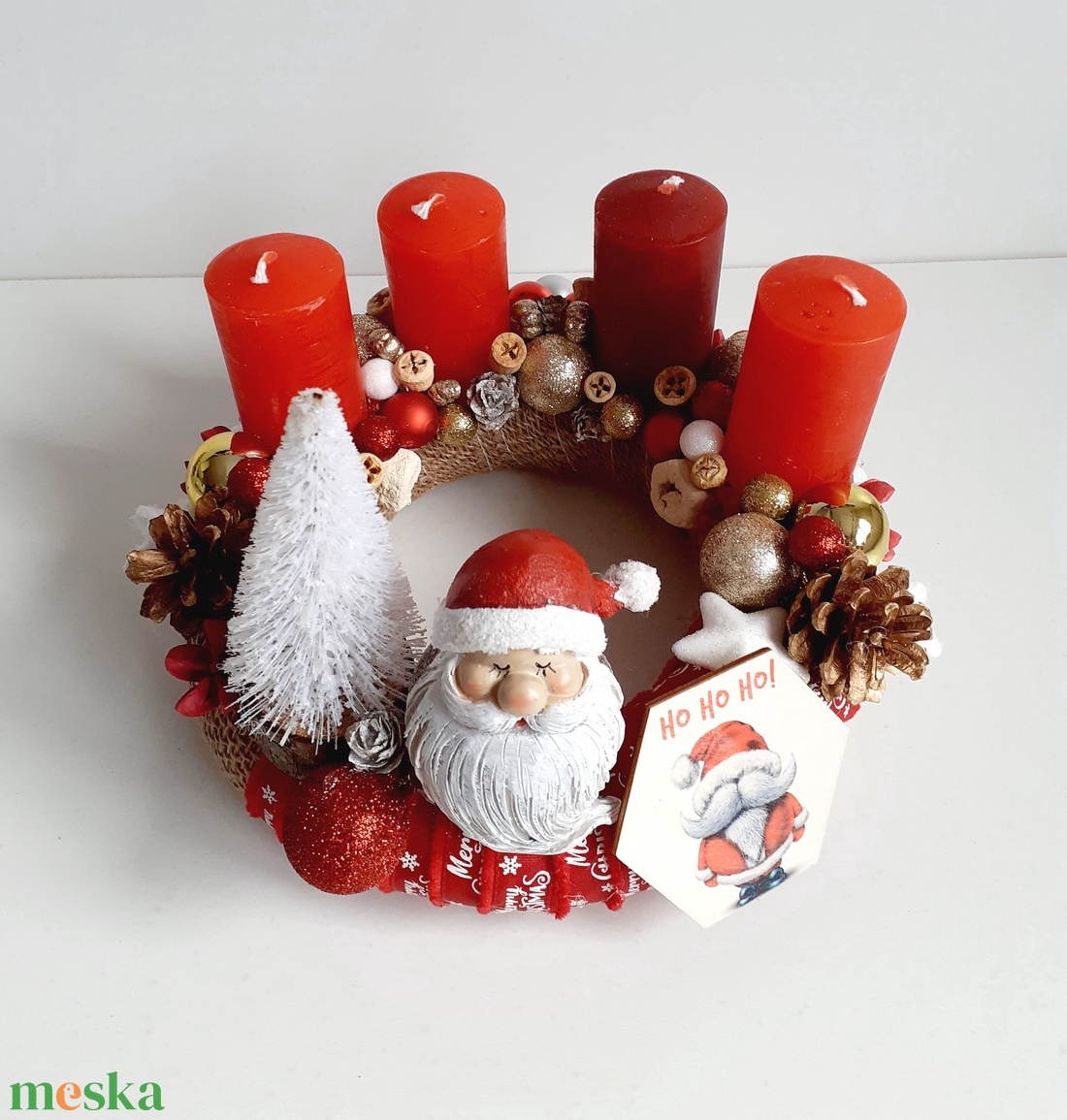 Adventi koszorú télapóval - karácsony - adventi díszek - adventi koszorú - Meska.hu Adventi koszorú télapóval - karácsony - adventi díszek - adventi koszorú - Meska.hu