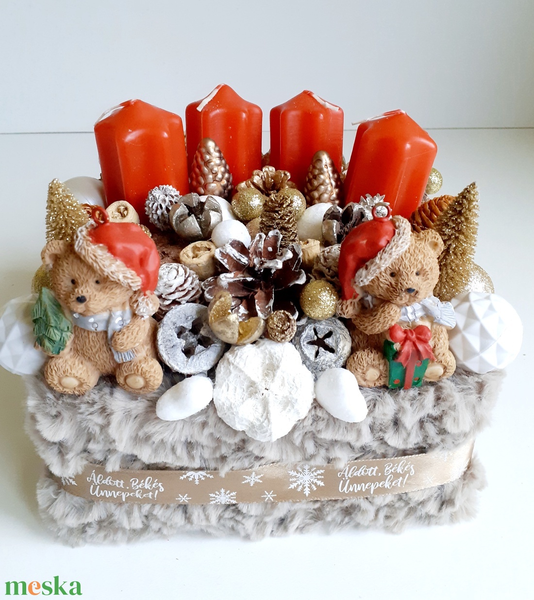 Adventi asztaldísz -Macik karácsonya - karácsony - adventi díszek - adventi asztaldísz - Meska.hu Adventi asztaldísz -Macik karácsonya - karácsony - adventi díszek - adventi asztaldísz - Meska.hu