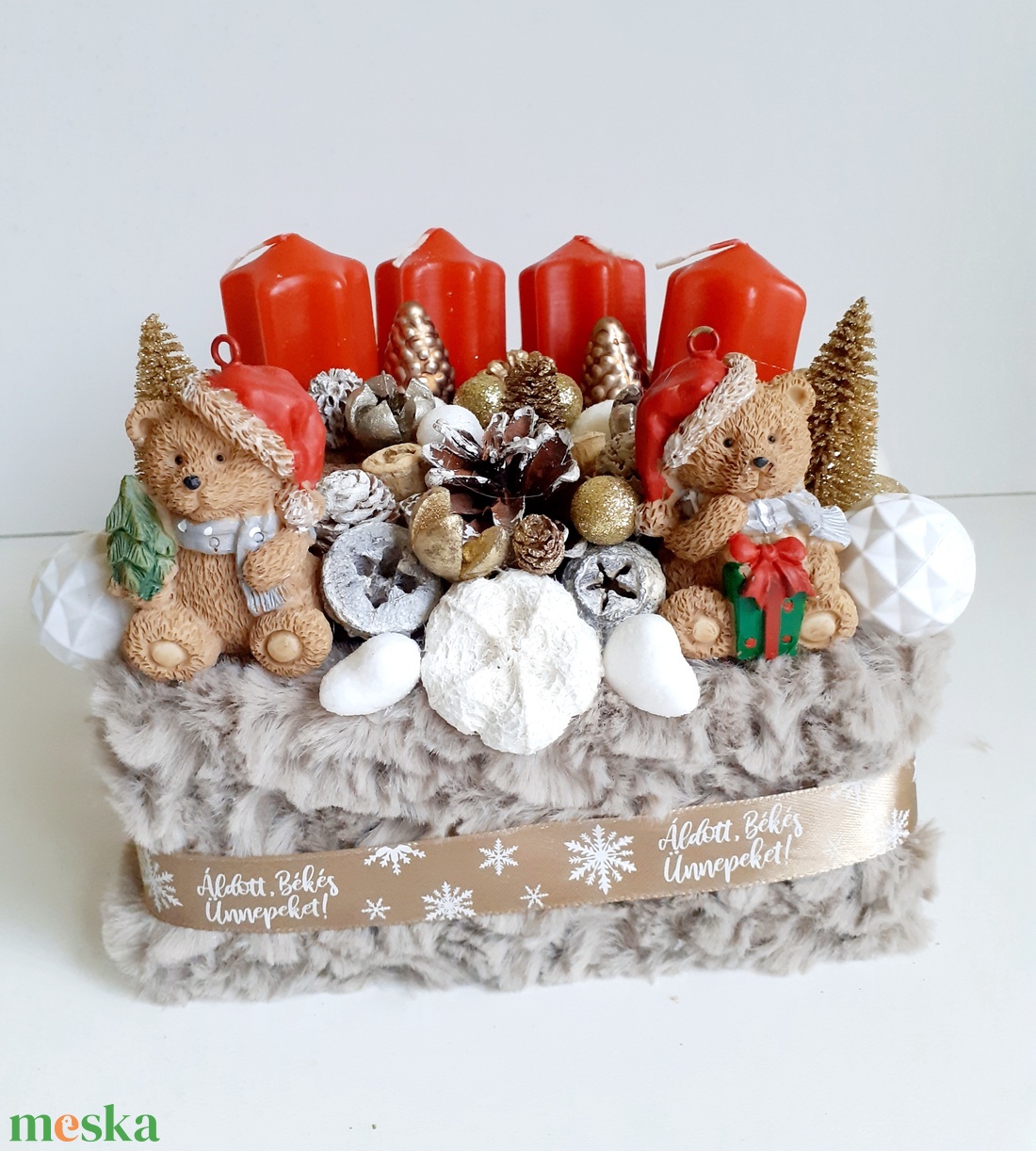 Adventi asztaldísz -Macik karácsonya - karácsony - adventi díszek - adventi asztaldísz - Meska.hu Adventi asztaldísz -Macik karácsonya - karácsony - adventi díszek - adventi asztaldísz - Meska.hu