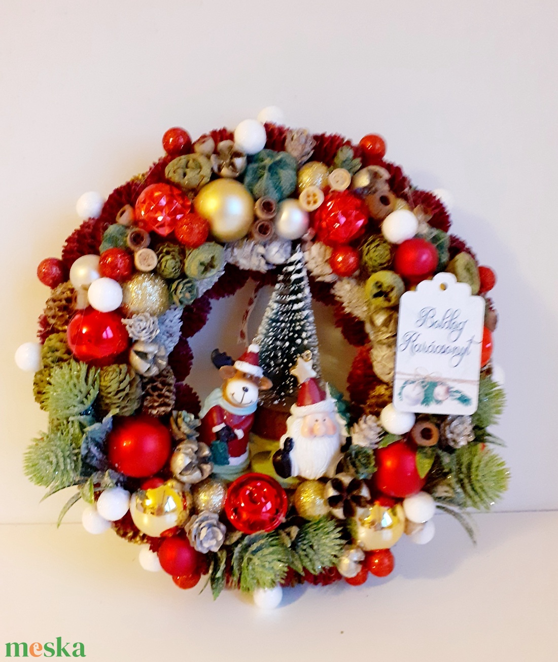 Karácsonyi kopogtató-Mikulás és rénszarvas - karácsony - adventi díszek - adventi ajtódísz - Meska.hu Karácsonyi kopogtató-Mikulás és rénszarvas - karácsony - adventi díszek - adventi ajtódísz - Meska.hu