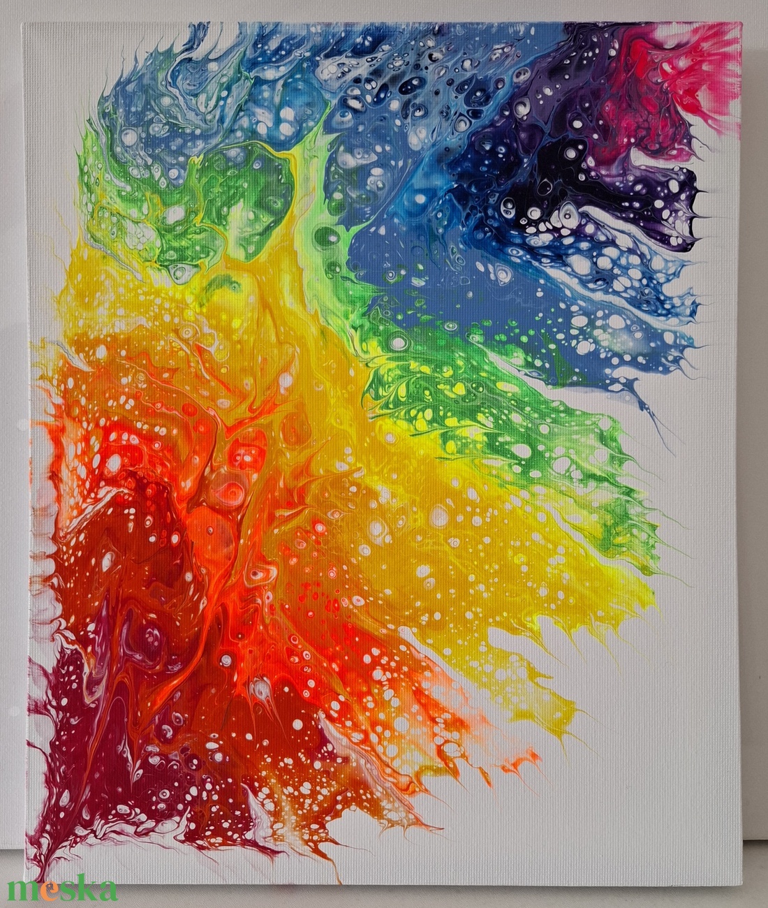 Szivárvány robbanás Fluid-art festmény - művészet - festmény - akril - Meska.hu