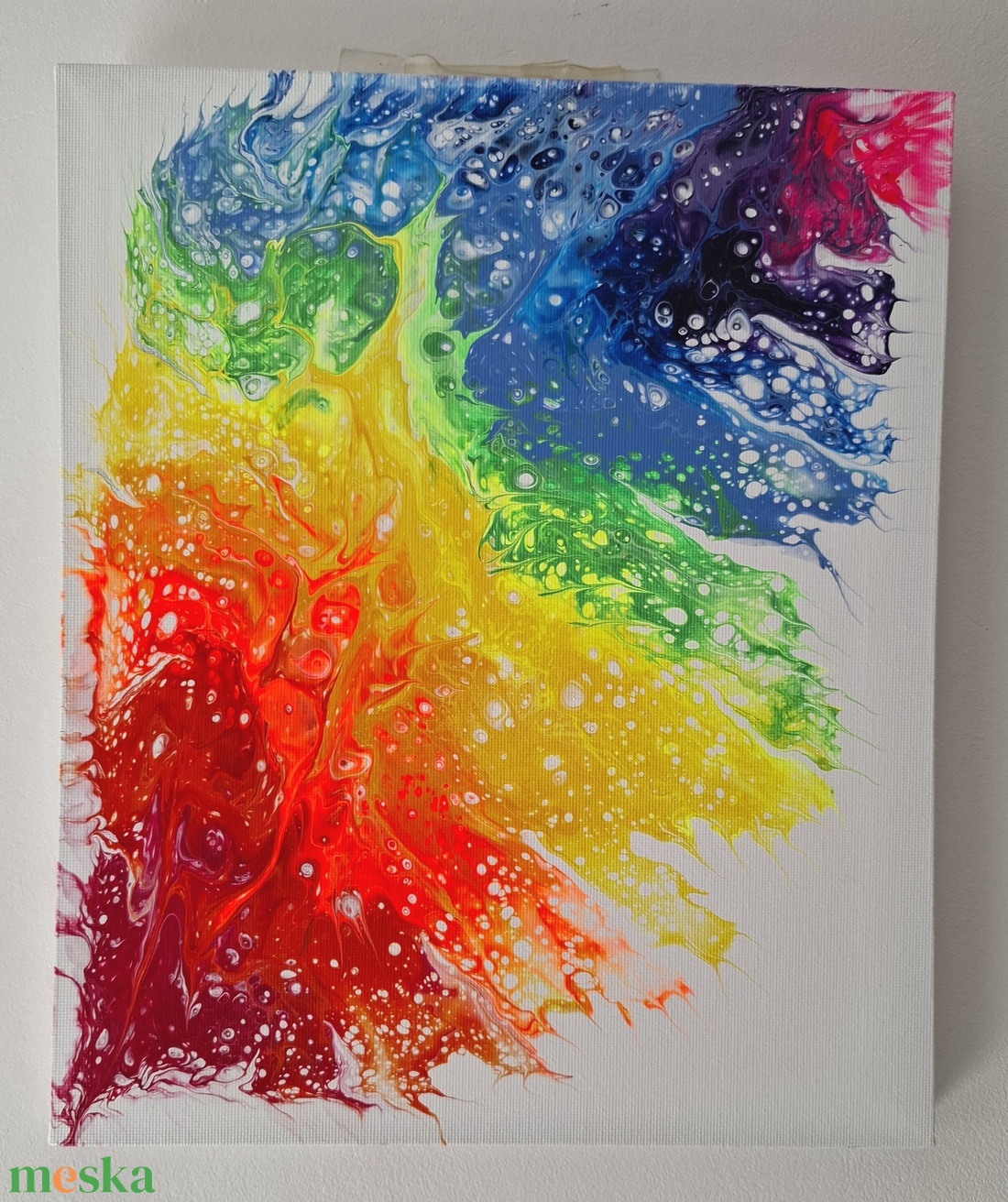 Szivárvány robbanás Fluid-art festmény - művészet - festmény - akril - Meska.hu
