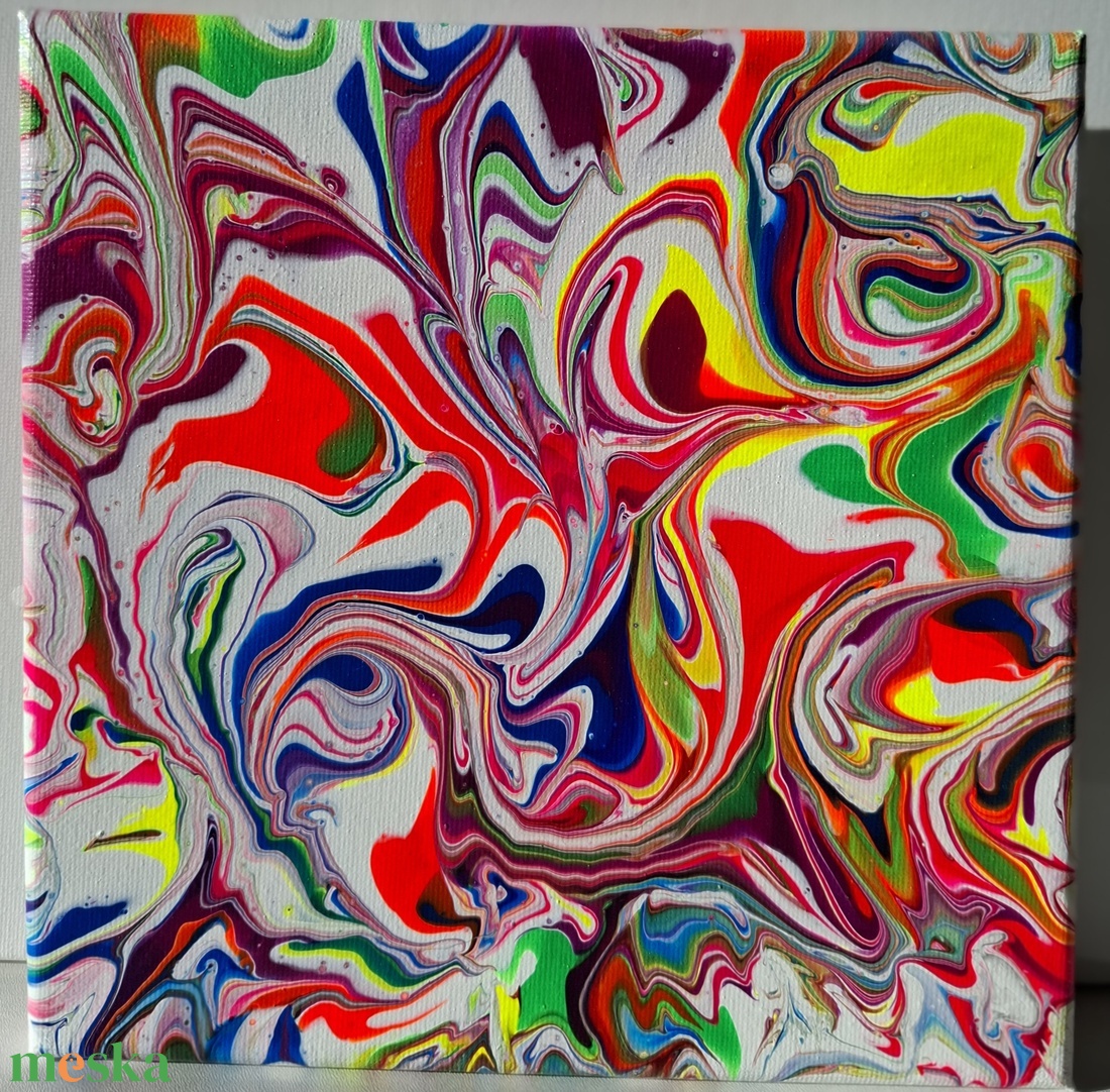 Színek kavalkádja Fluid-art festmény - művészet - festmény - akril - Meska.hu