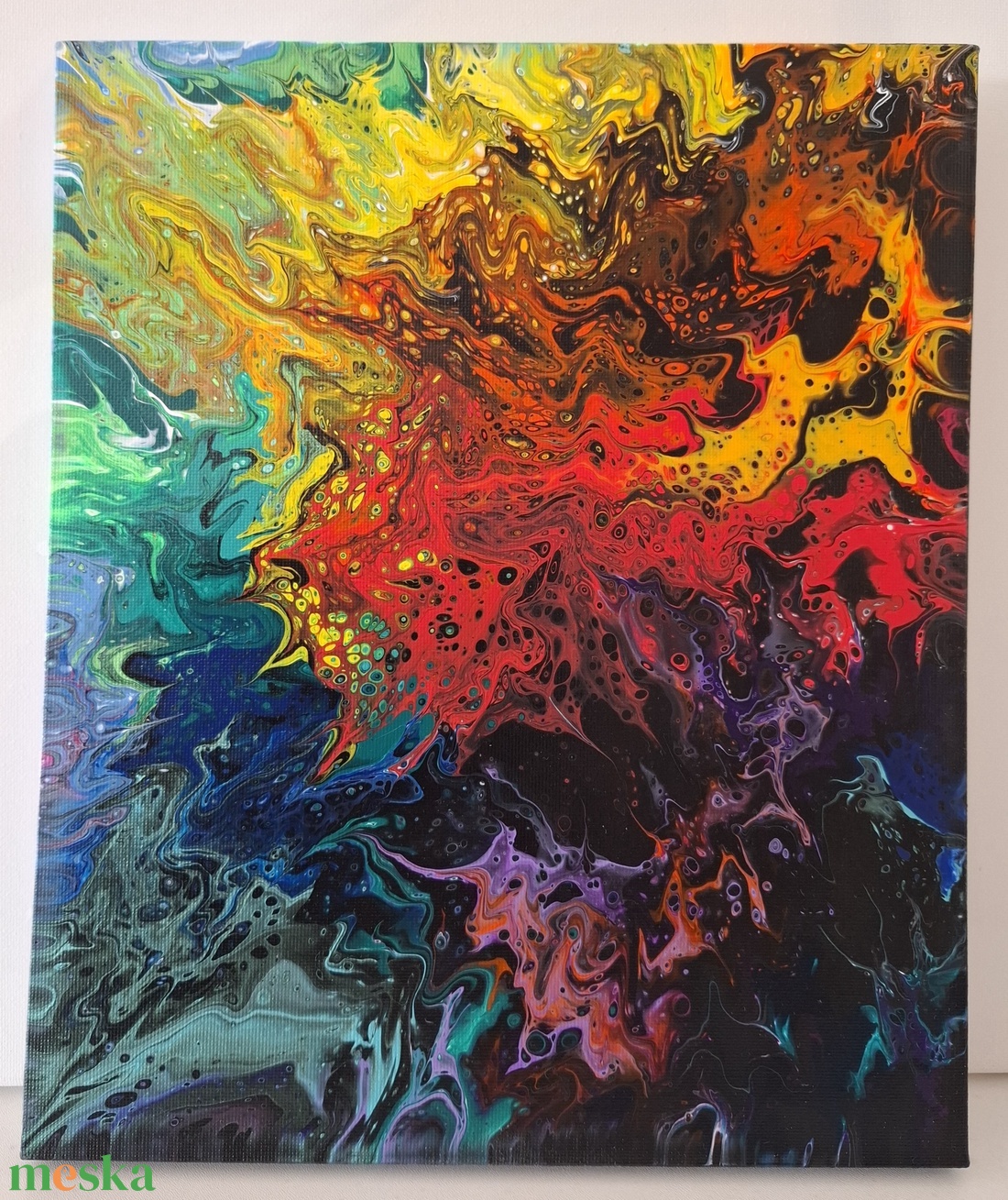 Fluid-art festmény Tűz és víz határán - művészet - festmény - akril - Meska.hu
