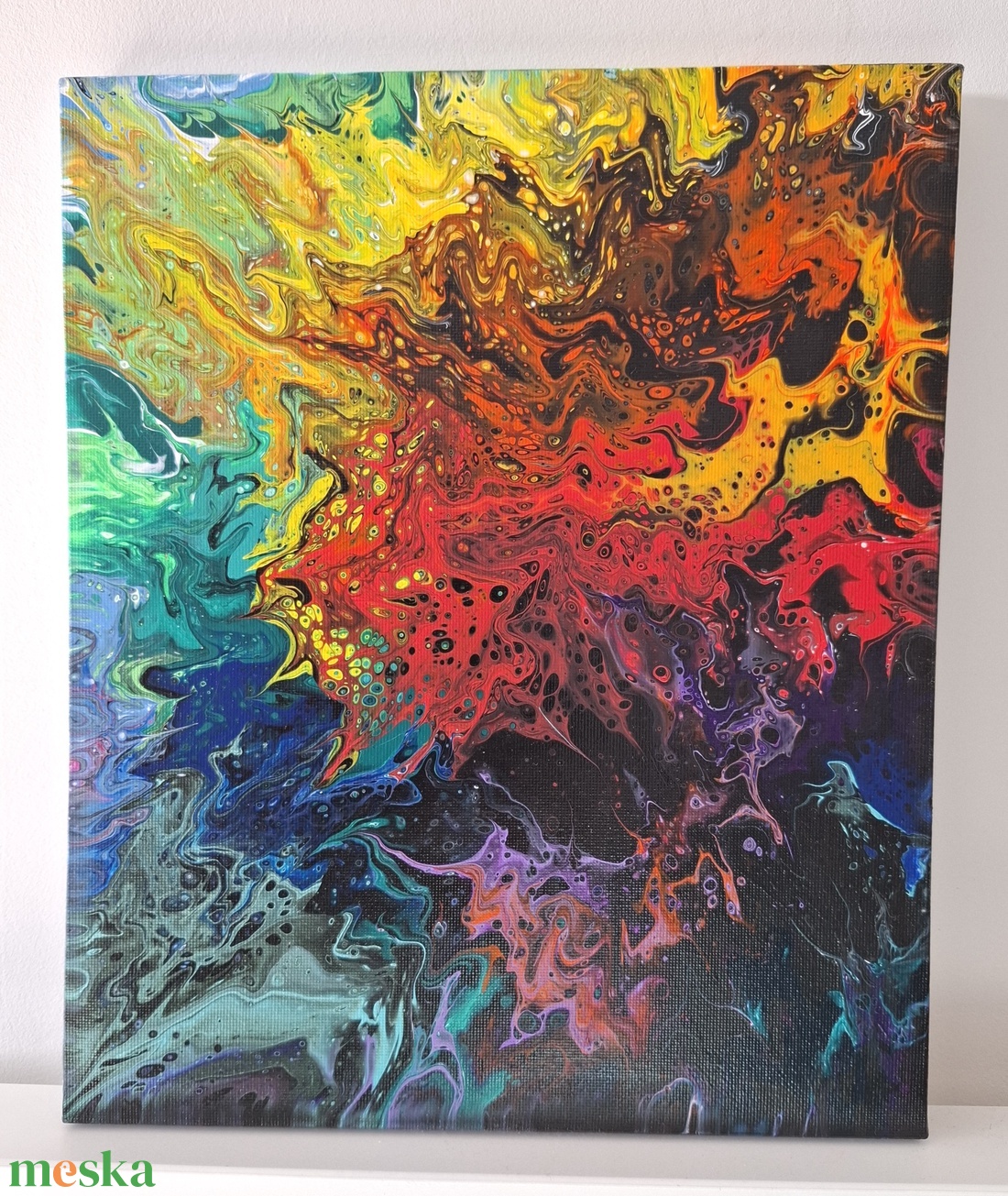 Fluid-art festmény Tűz és víz határán - művészet - festmény - akril - Meska.hu