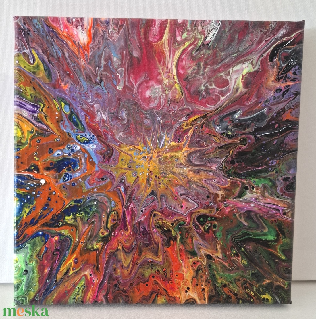 Fluid-art festmény -Kozmikus virágzás - művészet - festmény - akril - Meska.hu