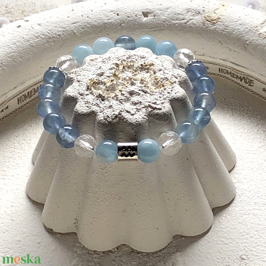 Női ásvány karkötő - csillagjegy (horoszkóp) sorozat (Aquarius - Vízöntő) - ékszer - karkötő - gyöngyös karkötő - Meska.hu