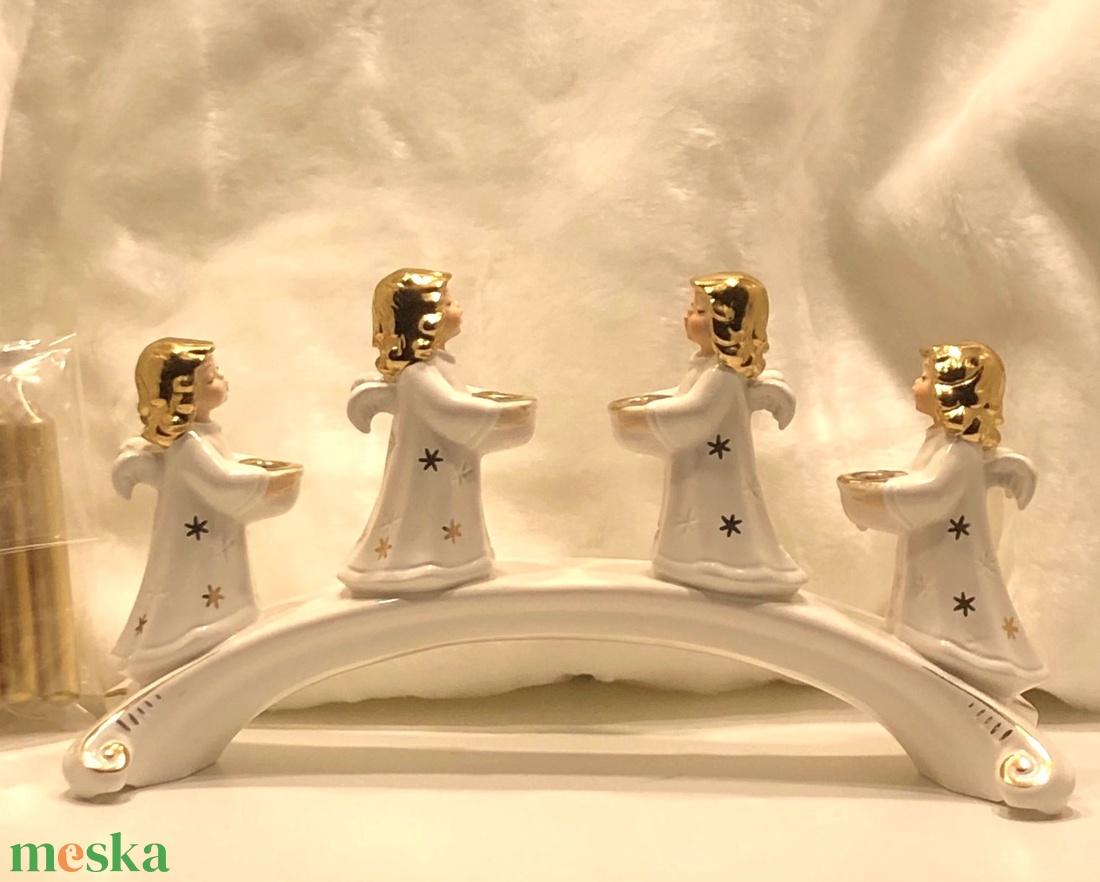 Goebel hófehér porcelán adventi gyertyatartó - karácsony - adventi díszek - adventi gyertyadíszek és koszorúdíszek - Meska.hu