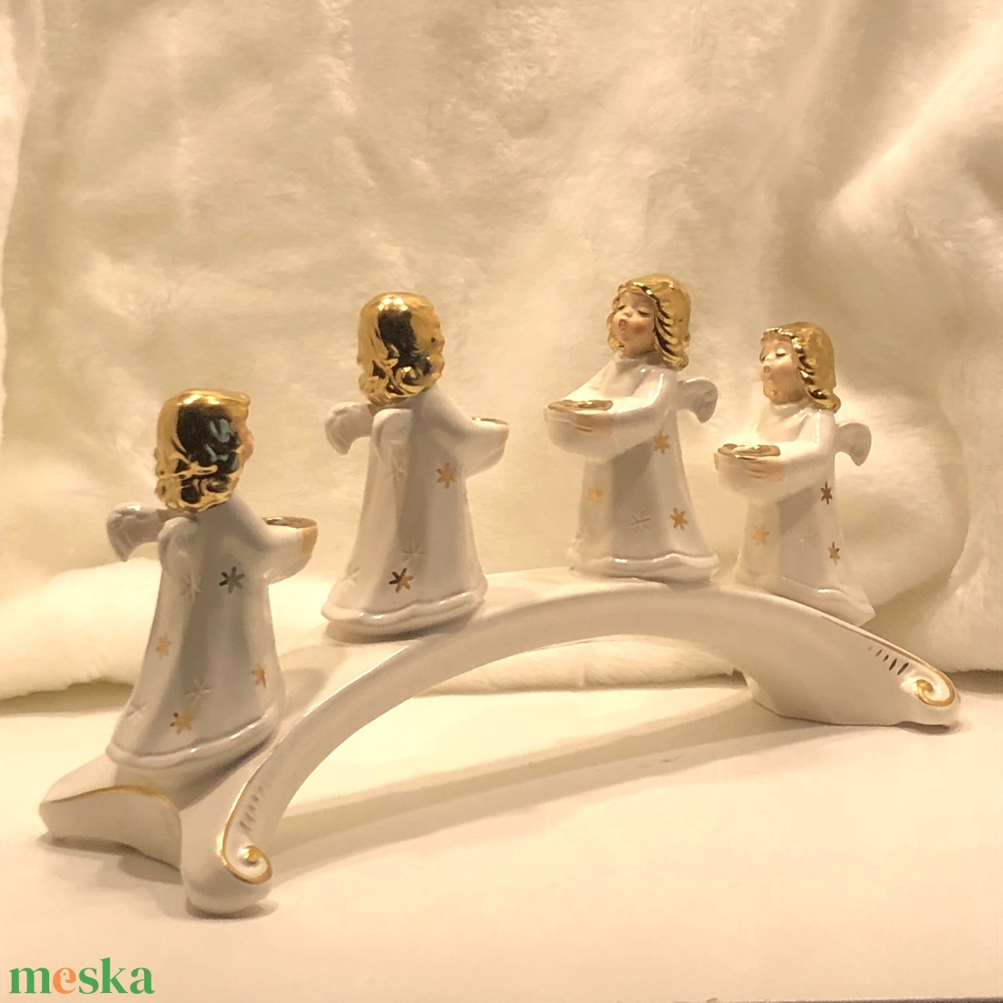 Goebel hófehér porcelán adventi gyertyatartó - karácsony - adventi díszek - adventi gyertyadíszek és koszorúdíszek - Meska.hu