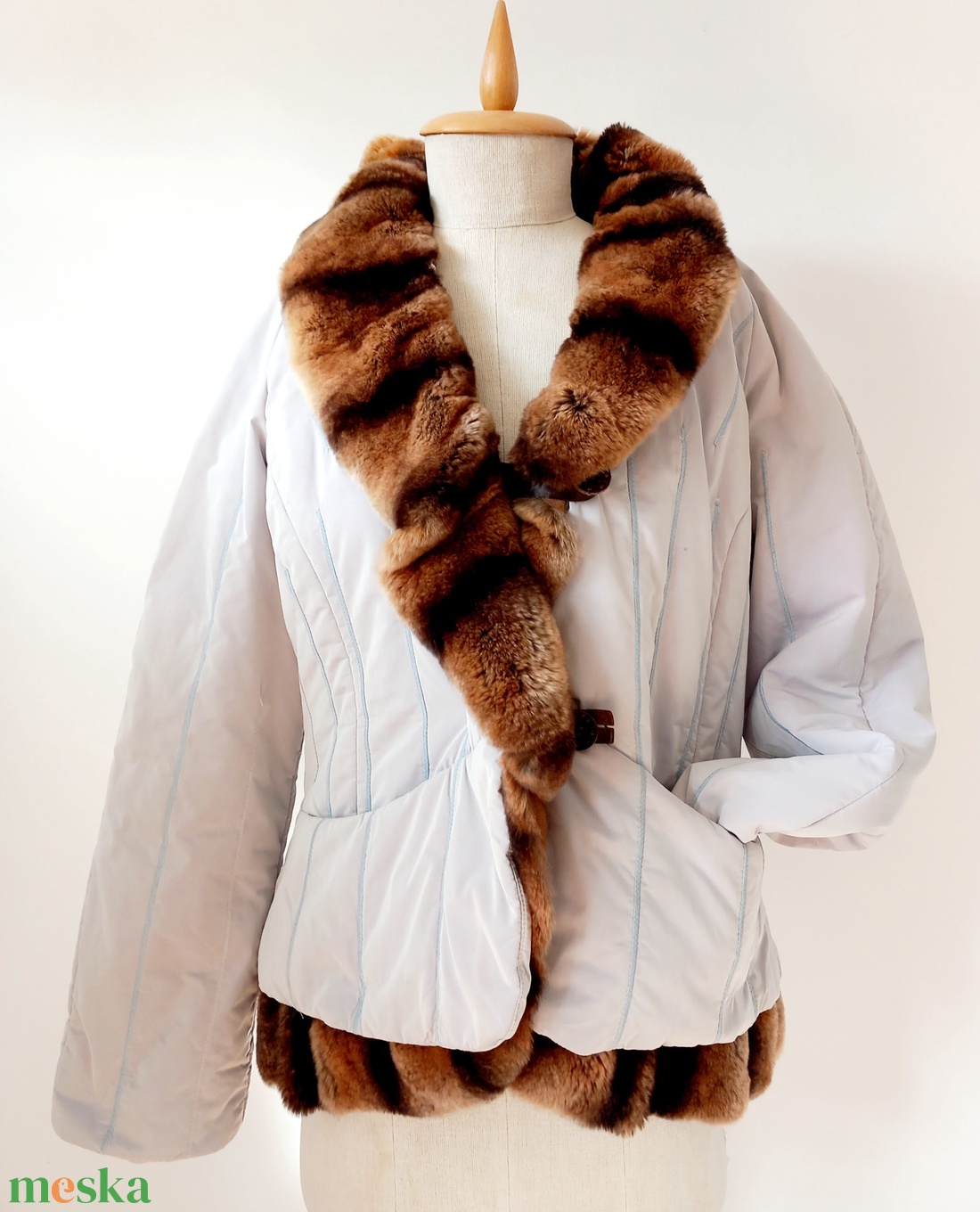 Vintage Ermanno Scervino Street téli kabát valódi szőrmével M méret - ruha & divat - női ruha - kabát - Meska.hu