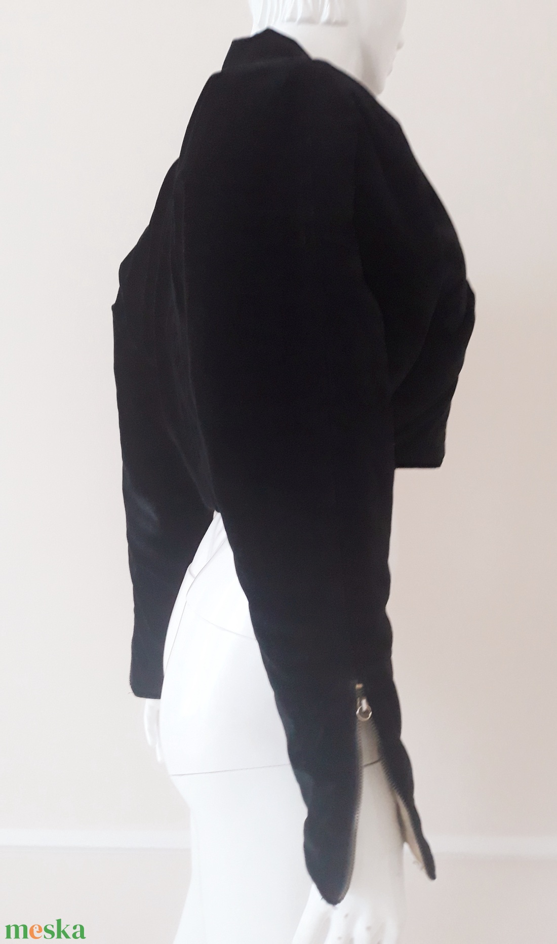 Vintage Oaks by Ferré fekete bársony dzseki M méret - ruha & divat - női ruha - kabát - Meska.hu