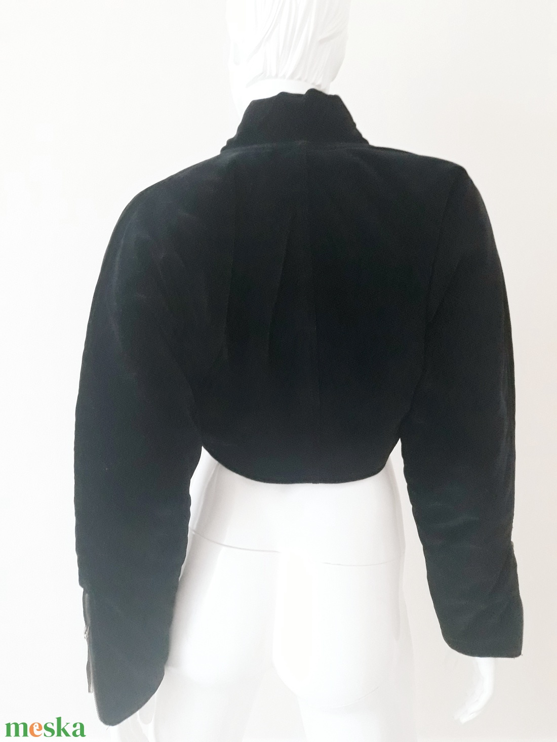 Vintage Oaks by Ferré fekete bársony dzseki M méret - ruha & divat - női ruha - kabát - Meska.hu