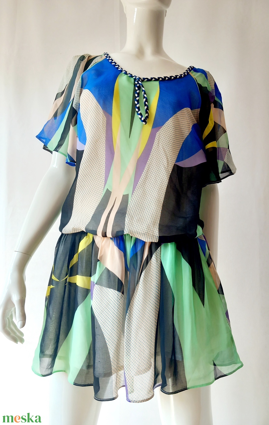 Vintage Diane Von Fürstenberg bohém selyem ruha S méret - ruha & divat - női ruha - ruha - Meska.hu