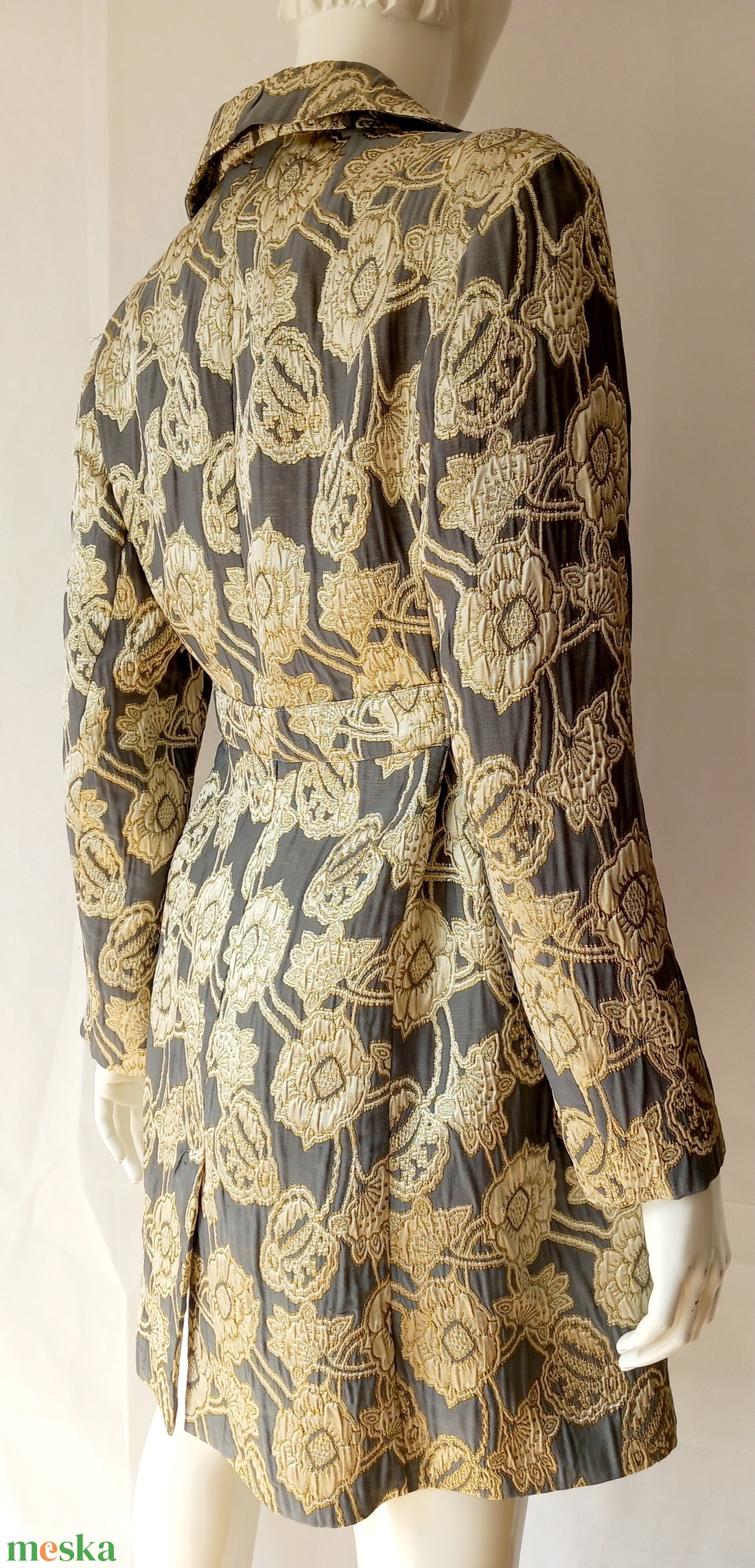 Schumacher elegáns kabát selyem övvel L méret - ruha & divat - női ruha - kabát - Meska.hu