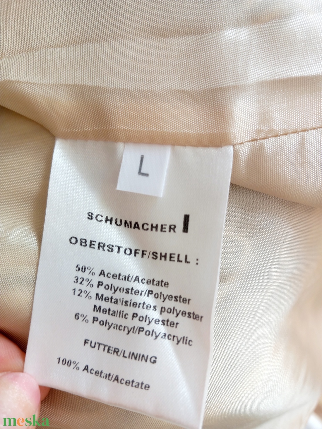 Schumacher elegáns kabát selyem övvel L méret - ruha & divat - női ruha - kabát - Meska.hu