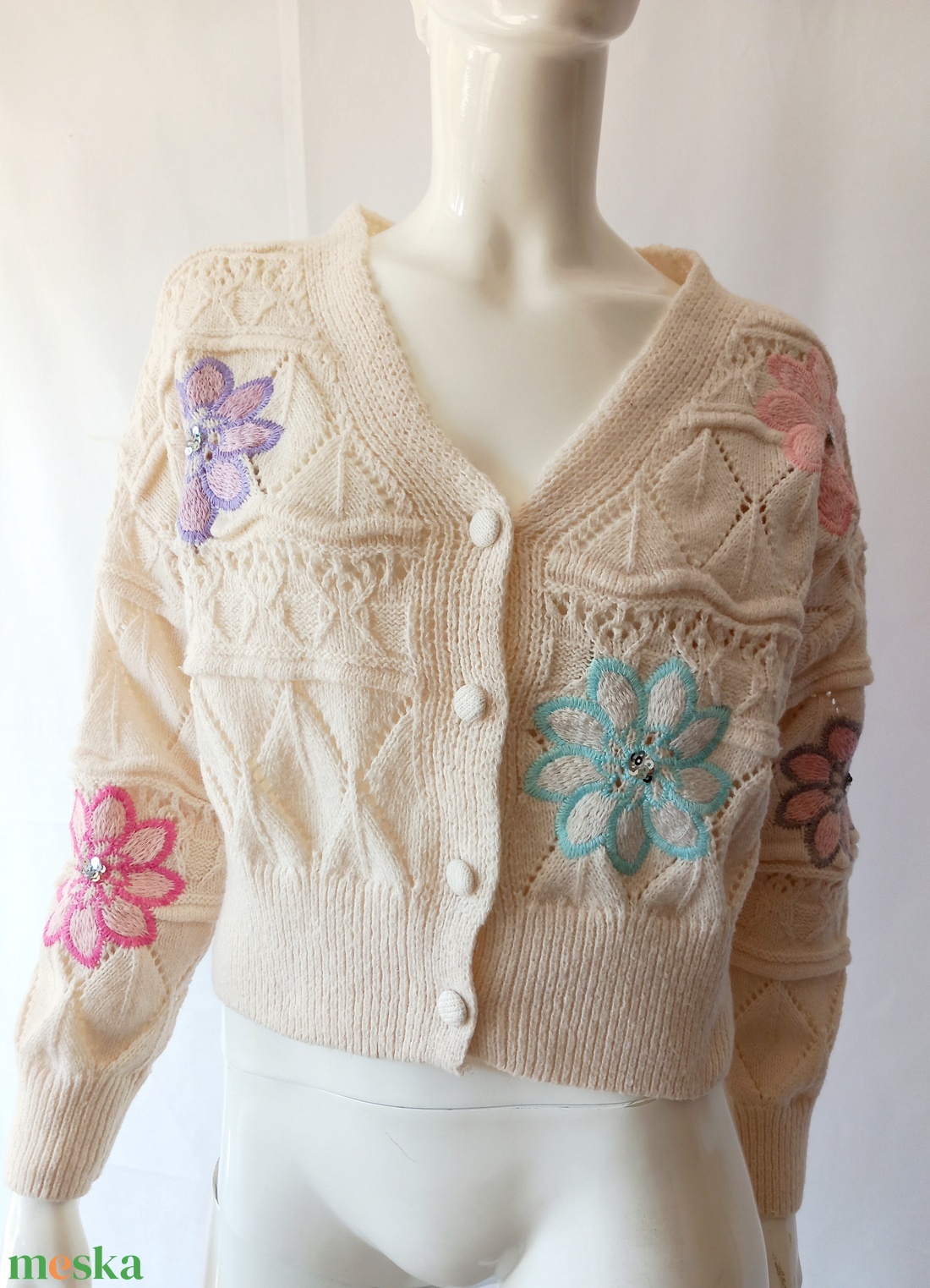 Luisa Spagnioli himzett kardigán M méret - ruha & divat - női ruha - pulóver - Meska.hu