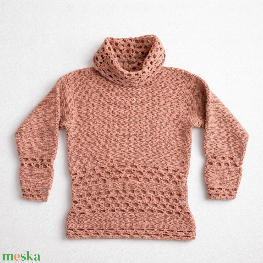 Horgolt pulóver S-M - ruha & divat - női ruha - pulóver - Meska.hu