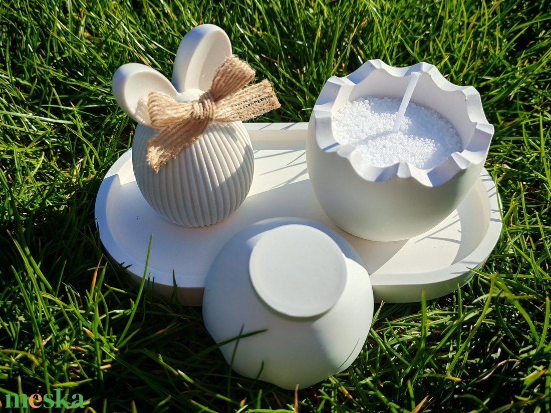 Húsvéti asztaldísz szett tojásgyertyával  - ünnepi díszek, dekorációk - húsvéti díszek és dekorációk - húsvéti tojás, hímestojás - Meska.hu