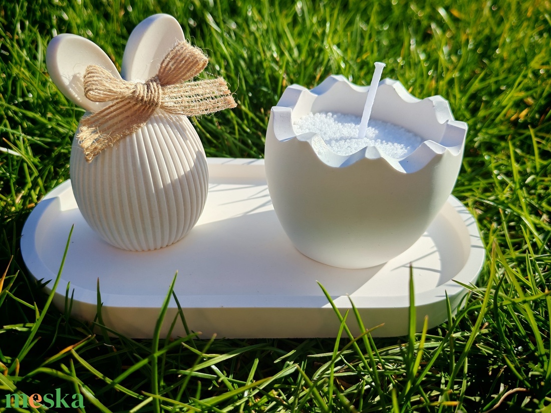 Húsvéti asztaldísz szett tojásgyertyával  - ünnepi díszek, dekorációk - húsvéti díszek és dekorációk - húsvéti tojás, hímestojás - Meska.hu