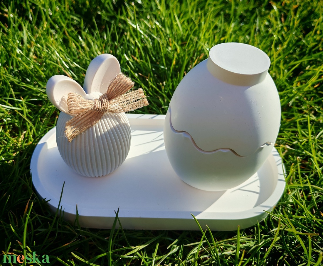 Húsvéti asztaldísz szett tojásgyertyával  - ünnepi díszek, dekorációk - húsvéti díszek és dekorációk - húsvéti tojás, hímestojás - Meska.hu