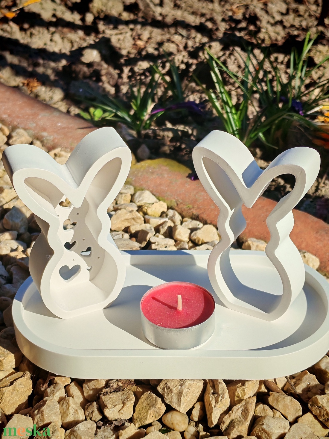 Húsvéti asztaldísz nyúl szett - ünnepi díszek, dekorációk - húsvéti díszek és dekorációk - húsvéti tálalás - Meska.hu