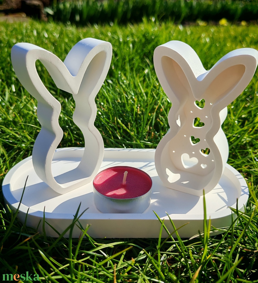 Húsvéti asztaldísz nyúl szett - ünnepi díszek, dekorációk - húsvéti díszek és dekorációk - húsvéti tálalás - Meska.hu