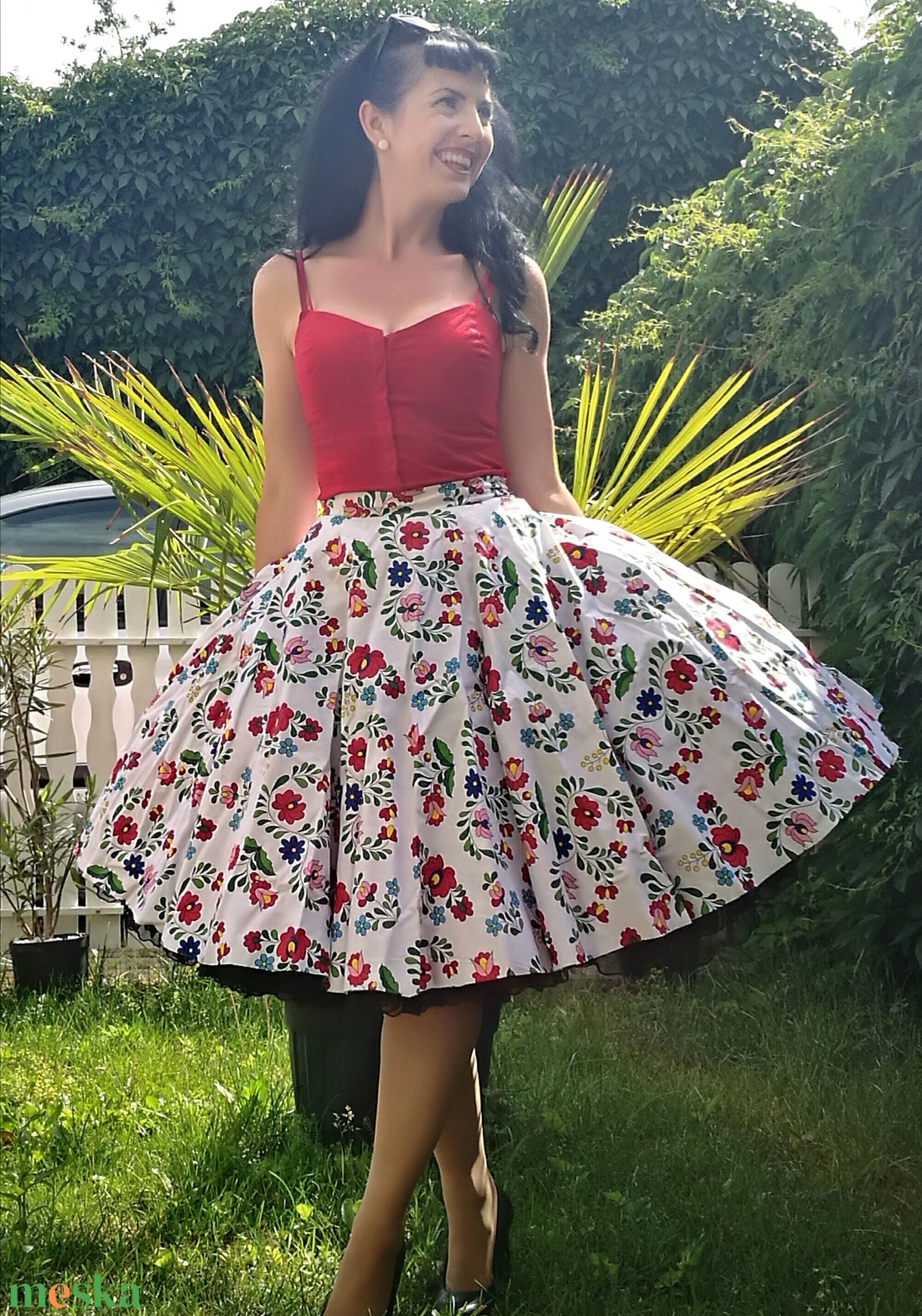 Folk Rockabilly szoknya matyó mintás - ruha & divat - női ruha - szoknya - Meska.hu Folk Rockabilly szoknya matyó mintás - ruha & divat - női ruha - szoknya - Meska.hu
