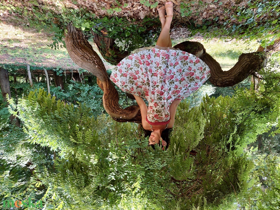 Pinup Rockabilly ruha, rózsa mintás, virágos - ruha & divat - női ruha - ruha - Meska.hu