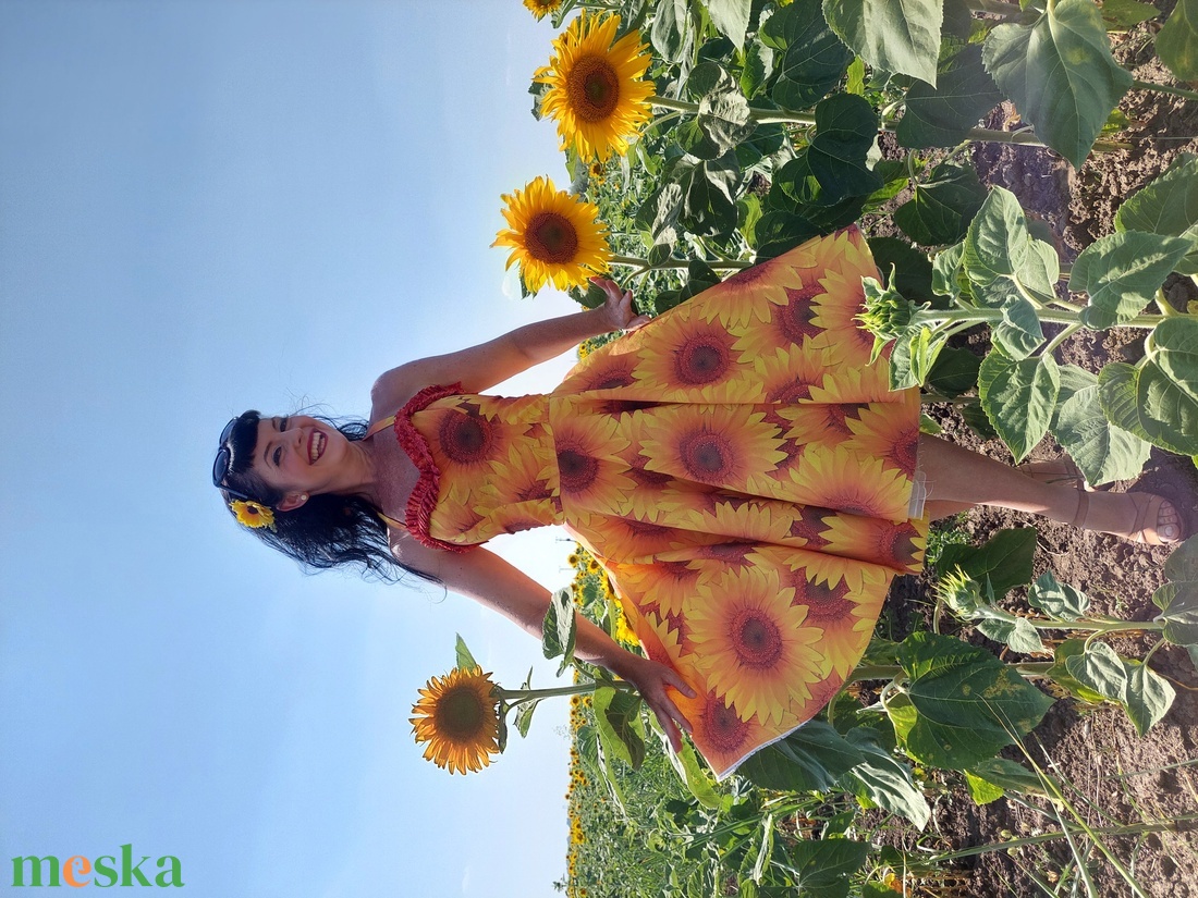 Pinup Rockabilly ruha napraforgó mintás virágos - ruha & divat - női ruha - ruha - Meska.hu Pinup Rockabilly ruha napraforgó mintás virágos - ruha & divat - női ruha - ruha - Meska.hu