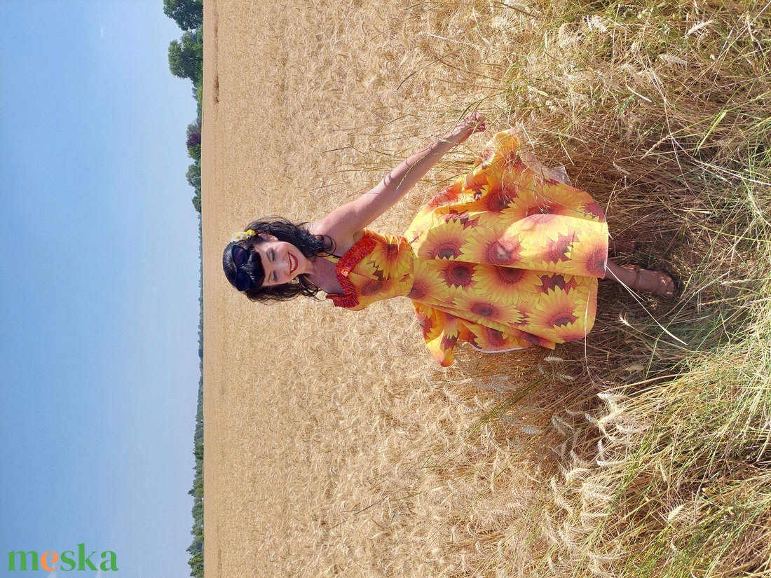Pinup Rockabilly ruha napraforgó mintás virágos - ruha & divat - női ruha - ruha - Meska.hu Pinup Rockabilly ruha napraforgó mintás virágos - ruha & divat - női ruha - ruha - Meska.hu