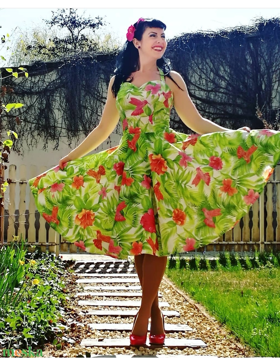 Pinup Rockabilly ruha kolibri - ruha & divat - női ruha - ruha - Meska.hu