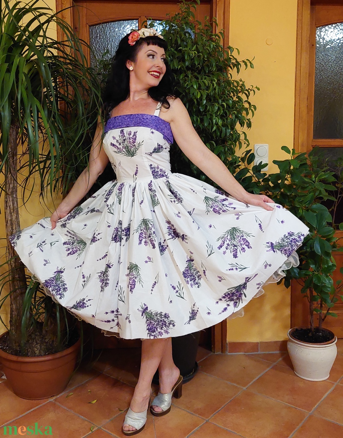Rockabilly, pinup ruha levendula mintás - ruha & divat - női ruha - ruha - Meska.hu Rockabilly, pinup ruha levendula mintás - ruha & divat - női ruha - ruha - Meska.hu