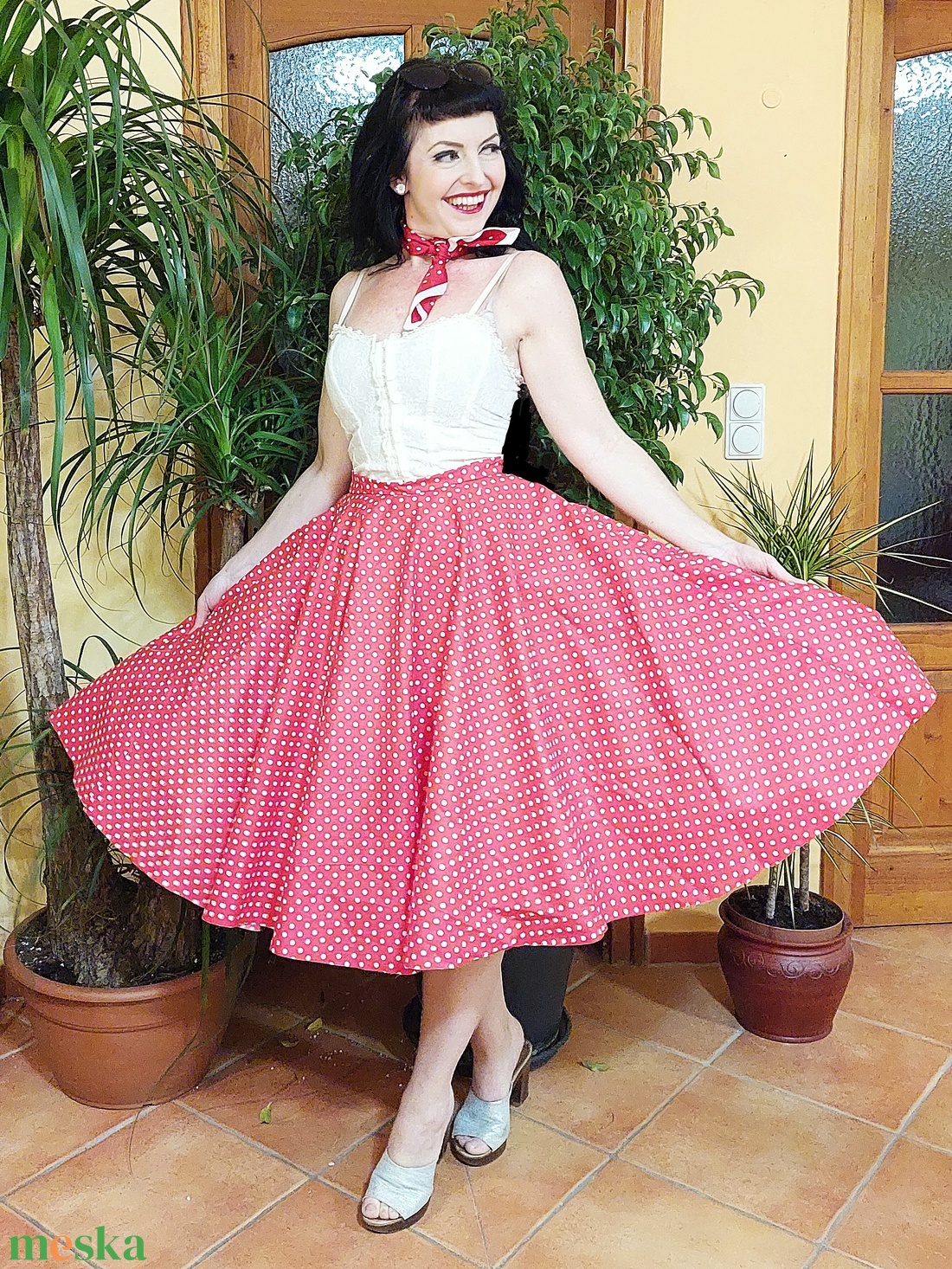 Pinup Rockabilly szoknya piros pöttyös - ruha & divat - női ruha - szoknya - Meska.hu Pinup Rockabilly szoknya piros pöttyös - ruha & divat - női ruha - szoknya - Meska.hu