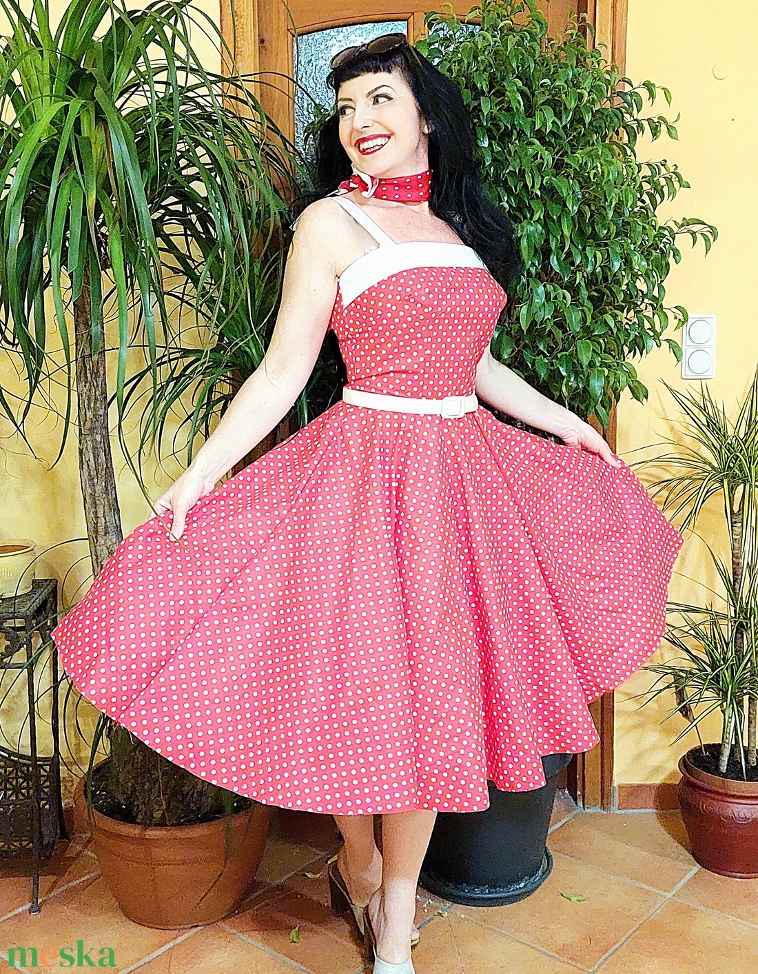 Pinup Rockabilly ruha piros pöttyös - ruha & divat - női ruha - ruha - Meska.hu Pinup Rockabilly ruha piros pöttyös - ruha & divat - női ruha - ruha - Meska.hu