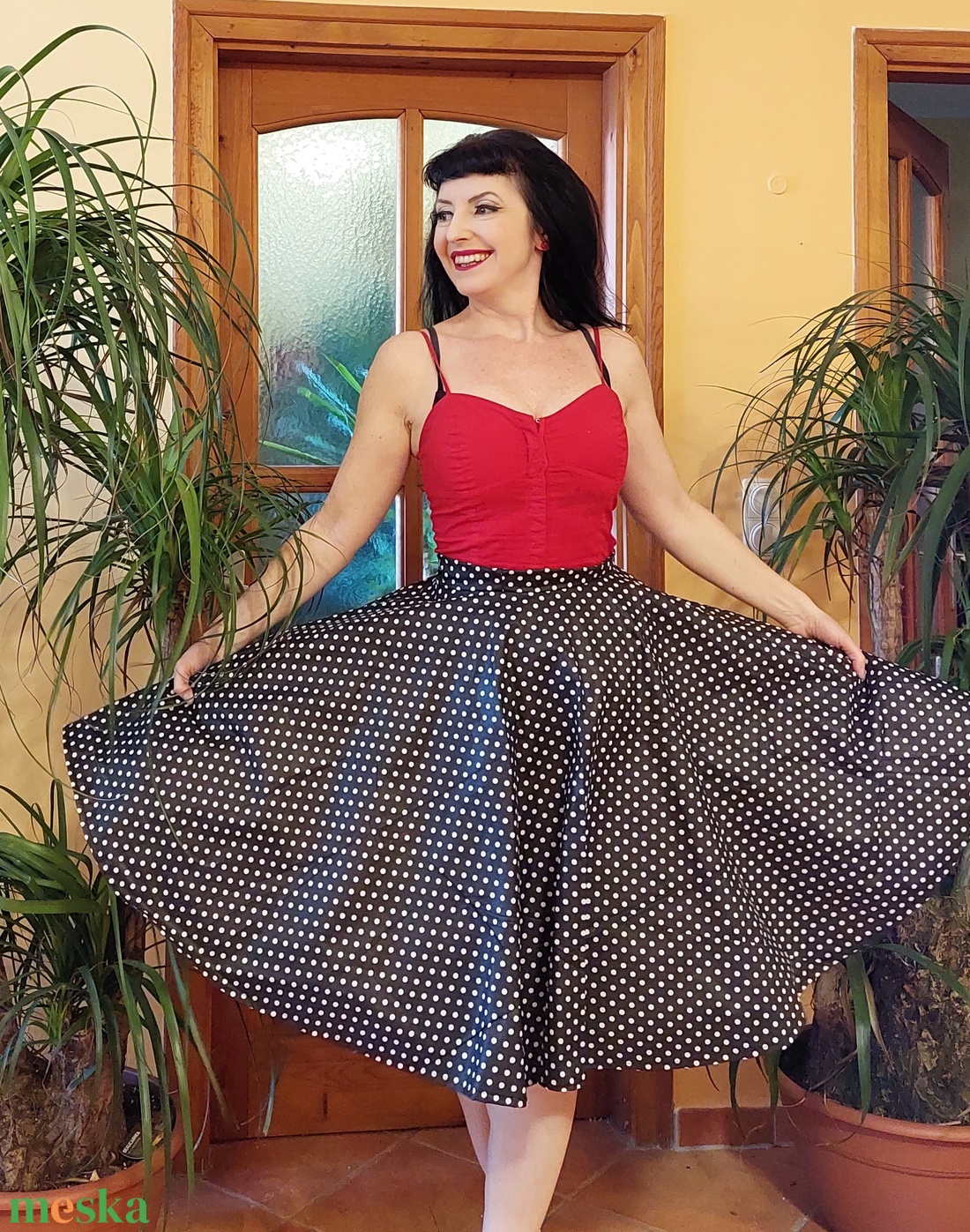 Pinup Rockabilly szoknya fekete pöttyös - ruha & divat - női ruha - szoknya - Meska.hu Pinup Rockabilly szoknya fekete pöttyös - ruha & divat - női ruha - szoknya - Meska.hu