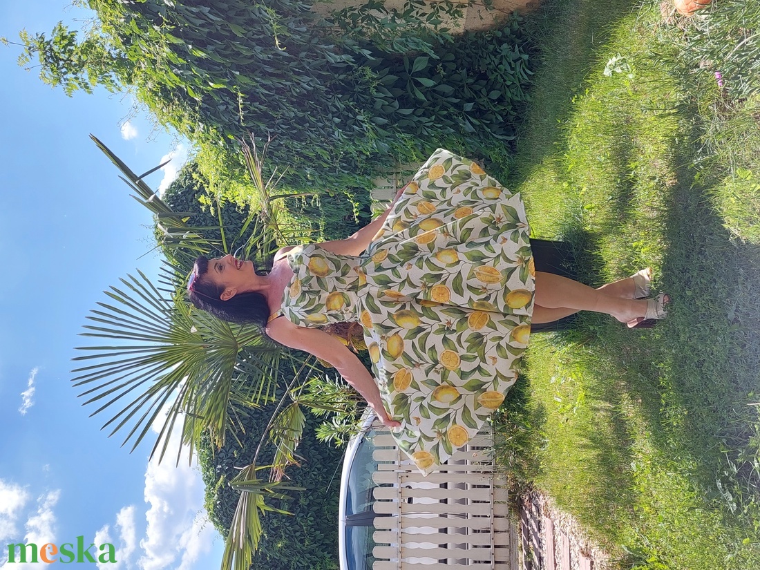 Pinup Rockabilly ruha,  citrom mintás  - ruha & divat - női ruha - ruha - Meska.hu