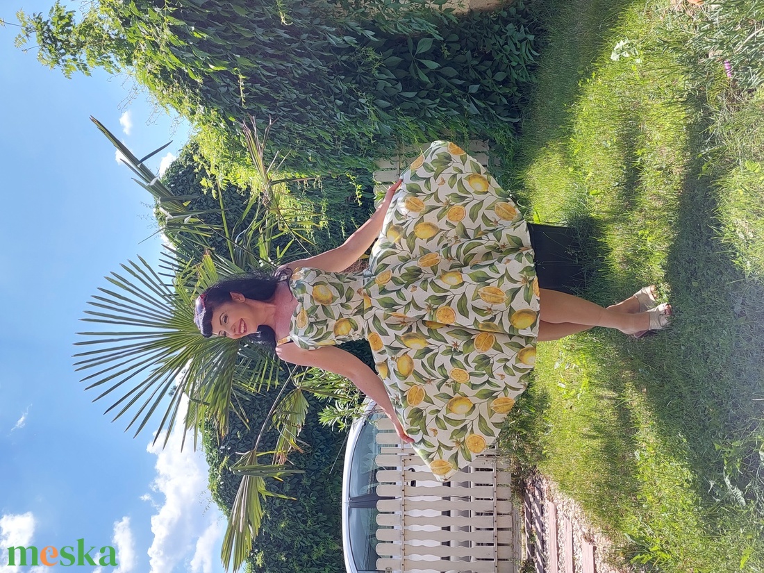 Pinup Rockabilly ruha,  citrom mintás  - ruha & divat - női ruha - ruha - Meska.hu