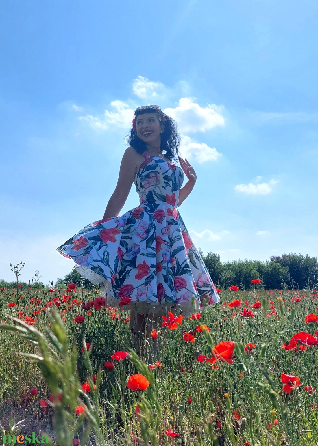 Pinup Rockabilly ruha, tulipán mintás - ruha & divat - női ruha - ruha - Meska.hu Pinup Rockabilly ruha, tulipán mintás - ruha & divat - női ruha - ruha - Meska.hu